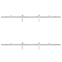 Kit Binari Porta Scorrevole 183 cm Acciaio Inossidabile Argento 3295765
