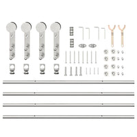 Kit Binari Porta Scorrevole 183 cm Acciaio Inossidabile Argento 3295765
