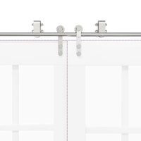 Kit Binari Porta Scorrevole 183 cm Acciaio Inossidabile Argento 3295765