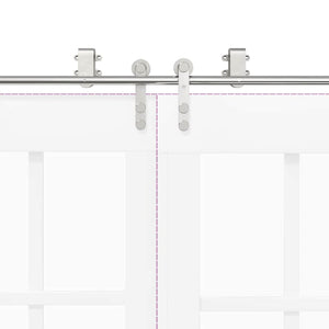 Kit Binari Porta Scorrevole 183 cm Acciaio Inossidabile Argento