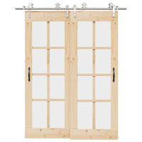 Kit Binari Porta Scorrevole 183 cm Acciaio Inossidabile Argento 3295765