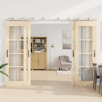 Kit Binari Porta Scorrevole 366 cm Acciaio Inossidabile Argento 3295767