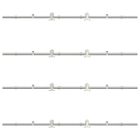 Kit Binari Porta Scorrevole 366 cm Acciaio Inossidabile Argento 3295767