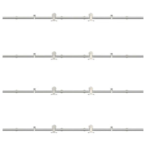 Kit Binari Porta Scorrevole 366 cm Acciaio Inossidabile Argento 3295767