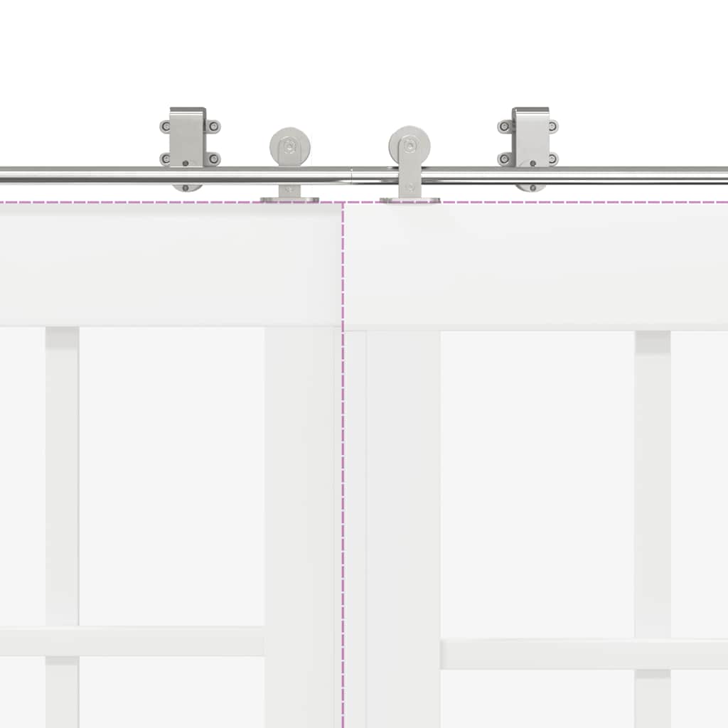 Kit Binari Porta Scorrevole 366 cm Acciaio Inossidabile Argento 3295767