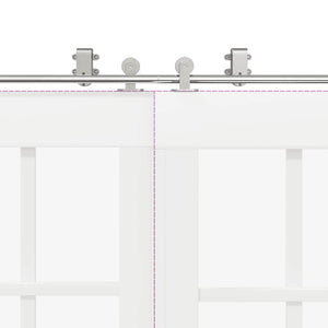 Kit Binari Porta Scorrevole 366 cm Acciaio Inossidabile Argento 3295767