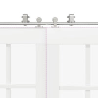 Kit Binari Porta Scorrevole 366 cm Acciaio Inossidabile Argento
