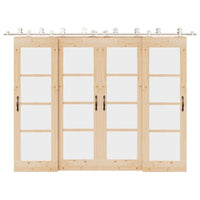 Kit Binari Porta Scorrevole 366 cm Acciaio Inossidabile Argento 3295767