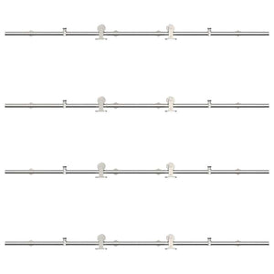 Kit Binari Porta Scorrevole 400 cm Acciaio Inossidabile Argento 3295768