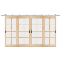 vidaXL Kit Binari Porta Scorrevole 400 cm Acciaio Inossidabile Argento