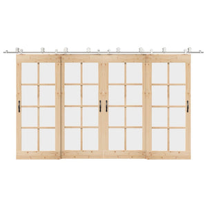 vidaXL Kit Binari Porta Scorrevole 400 cm Acciaio Inossidabile Argento