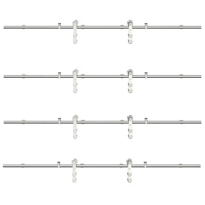 vidaXL Kit Binari Porta Scorrevole 366 cm Acciaio Inossidabile Argento