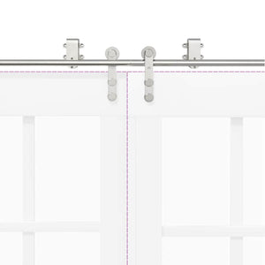 Kit Binari Porta Scorrevole 366 cm Acciaio Inossidabile Argento 3295769
