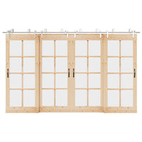 Kit Binari Porta Scorrevole 366 cm Acciaio Inossidabile Argento 3295769