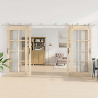 Kit Binari Porta Scorrevole 400 cm Acciaio Inossidabile Argento 3295770