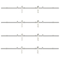 Kit Binari Porta Scorrevole 400 cm Acciaio Inossidabile Argento 3295770