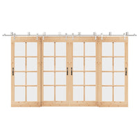 Kit Binari Porta Scorrevole 400 cm Acciaio Inossidabile Argento 3295770