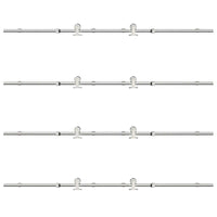 Kit Binari Porta Scorrevole 366 cm Acciaio Inossidabile Argento 3295771