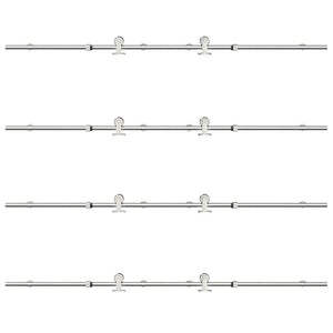 Kit Binari Porta Scorrevole 366 cm Acciaio Inossidabile Argento 3295771