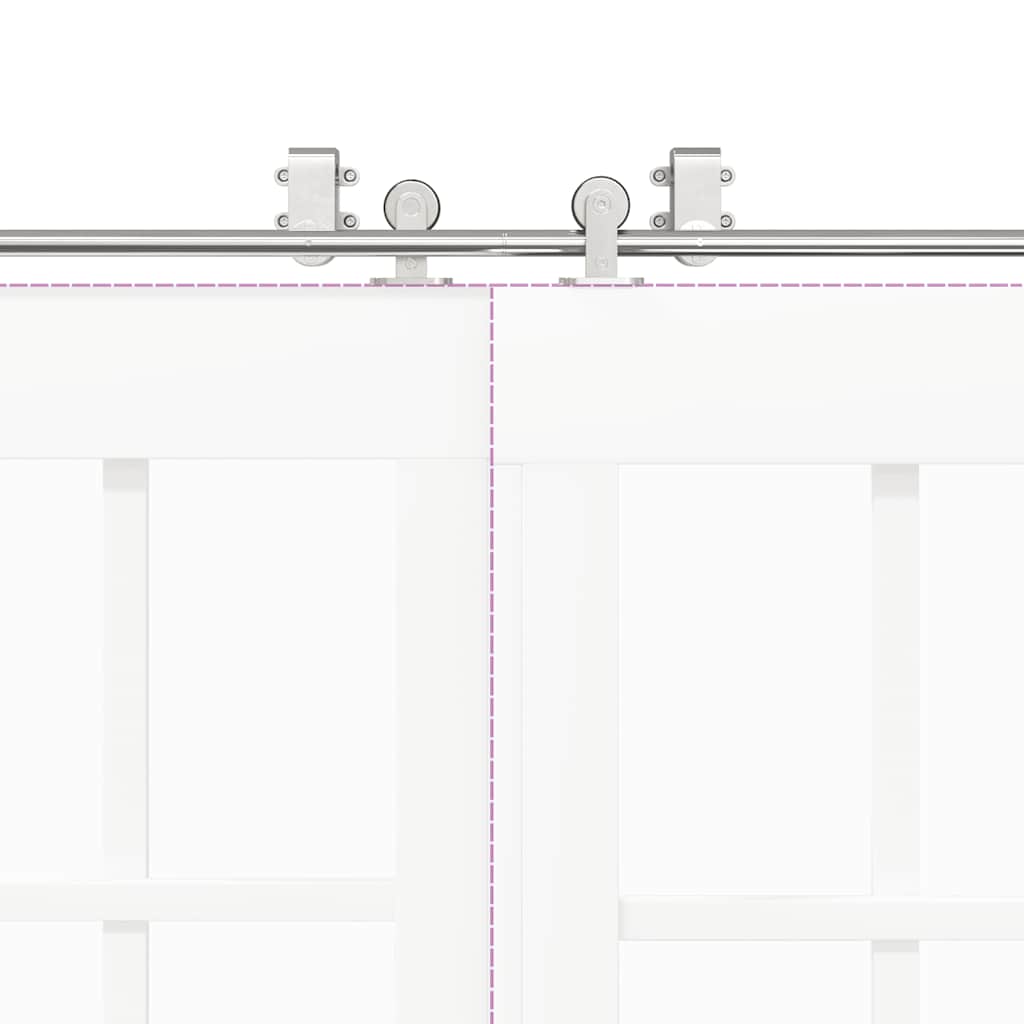 Kit Binari Porta Scorrevole 366 cm Acciaio Inossidabile Argento