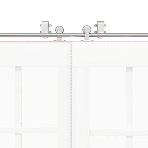 Kit Binari Porta Scorrevole 366 cm Acciaio Inossidabile Argento