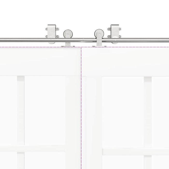 Kit Binari Porta Scorrevole 366 cm Acciaio Inossidabile Argento