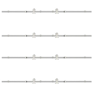 Kit Binari Porta Scorrevole 400 cm Acciaio Inossidabile Argento 3295772
