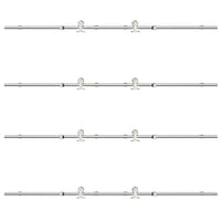 Kit Binari Porta Scorrevole 400 cm Acciaio Inossidabile Argento