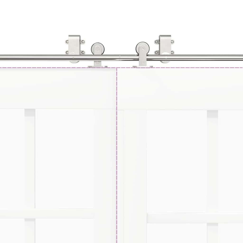 Kit Binari Porta Scorrevole 400 cm Acciaio Inossidabile Argento