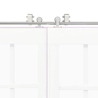 Kit Binari Porta Scorrevole 400 cm Acciaio Inossidabile Argento