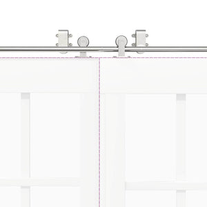 Kit Binari Porta Scorrevole 400 cm Acciaio Inossidabile Argento