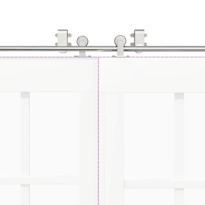 Kit Binari Porta Scorrevole 400 cm Acciaio Inossidabile Argento