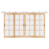 Kit Binari Porta Scorrevole 400 cm Acciaio Inossidabile Argento 3295772