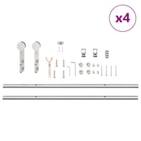 Kit Binari Porta Scorrevole 366 cm Acciaio Inossidabile Argento 3295773