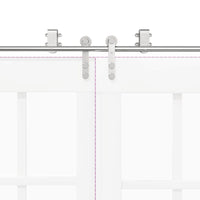 Kit Binari Porta Scorrevole 366 cm Acciaio Inossidabile Argento