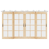 Kit Binari Porta Scorrevole 366 cm Acciaio Inossidabile Argento 3295773