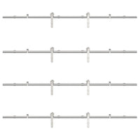 vidaXL Kit Binari Porta Scorrevole 400 cm Acciaio Inossidabile Argento
