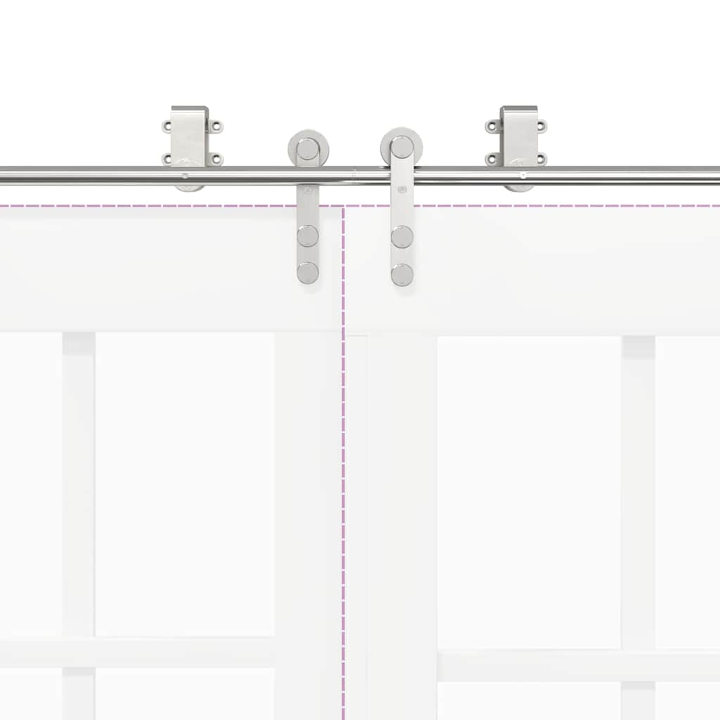 vidaXL Kit Binari Porta Scorrevole 400 cm Acciaio Inossidabile Argento