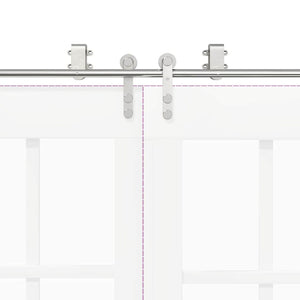 Kit Binari Porta Scorrevole 400 cm Acciaio Inossidabile Argento 3295774