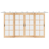 Kit Binari Porta Scorrevole 400 cm Acciaio Inossidabile Argento 3295774