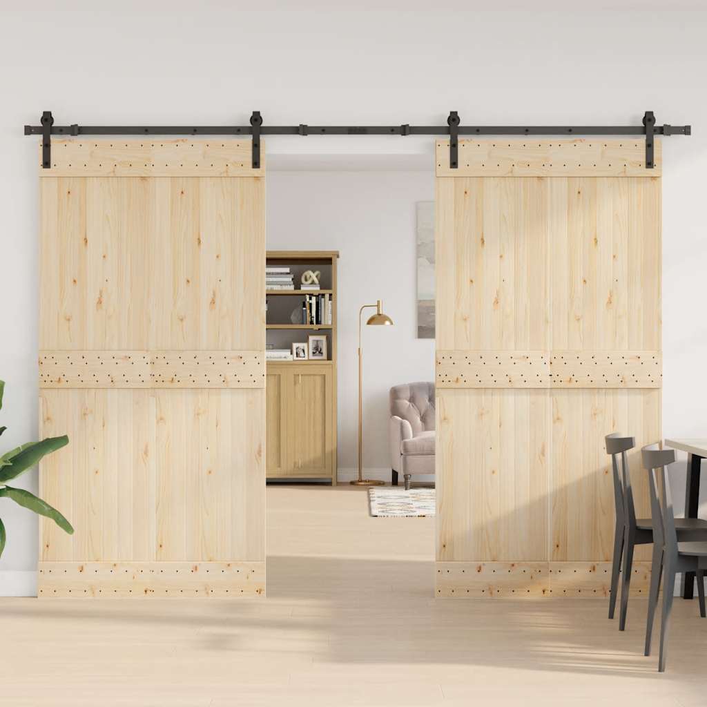 vidaXL Kit di Binari per Porte Scorrevoli 305 cm Acciaio Nero