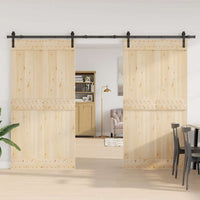 vidaXL Kit di Binari per Porte Scorrevoli 305 cm Acciaio Nero