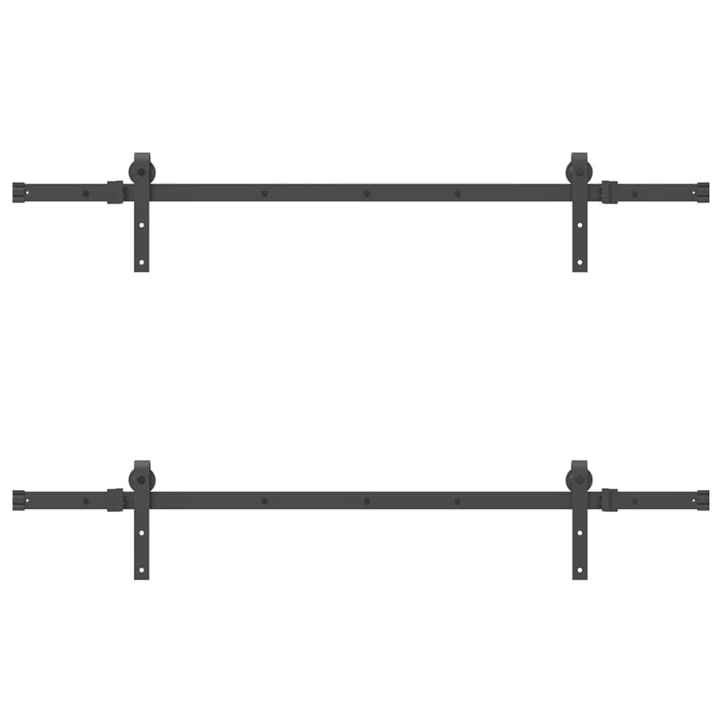 vidaXL Kit di Binari per Porte Scorrevoli 305 cm Acciaio Nero