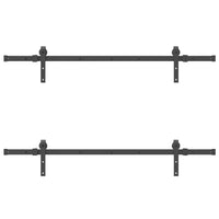 vidaXL Kit di Binari per Porte Scorrevoli 305 cm Acciaio Nero