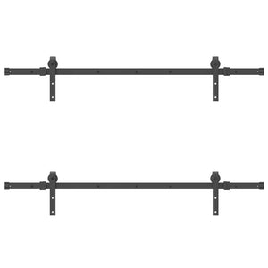 vidaXL Kit di Binari per Porte Scorrevoli 305 cm Acciaio Nero