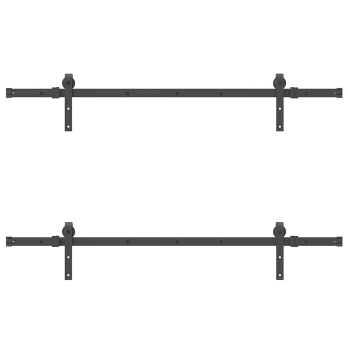 vidaXL Kit di Binari per Porte Scorrevoli 305 cm Acciaio Nero