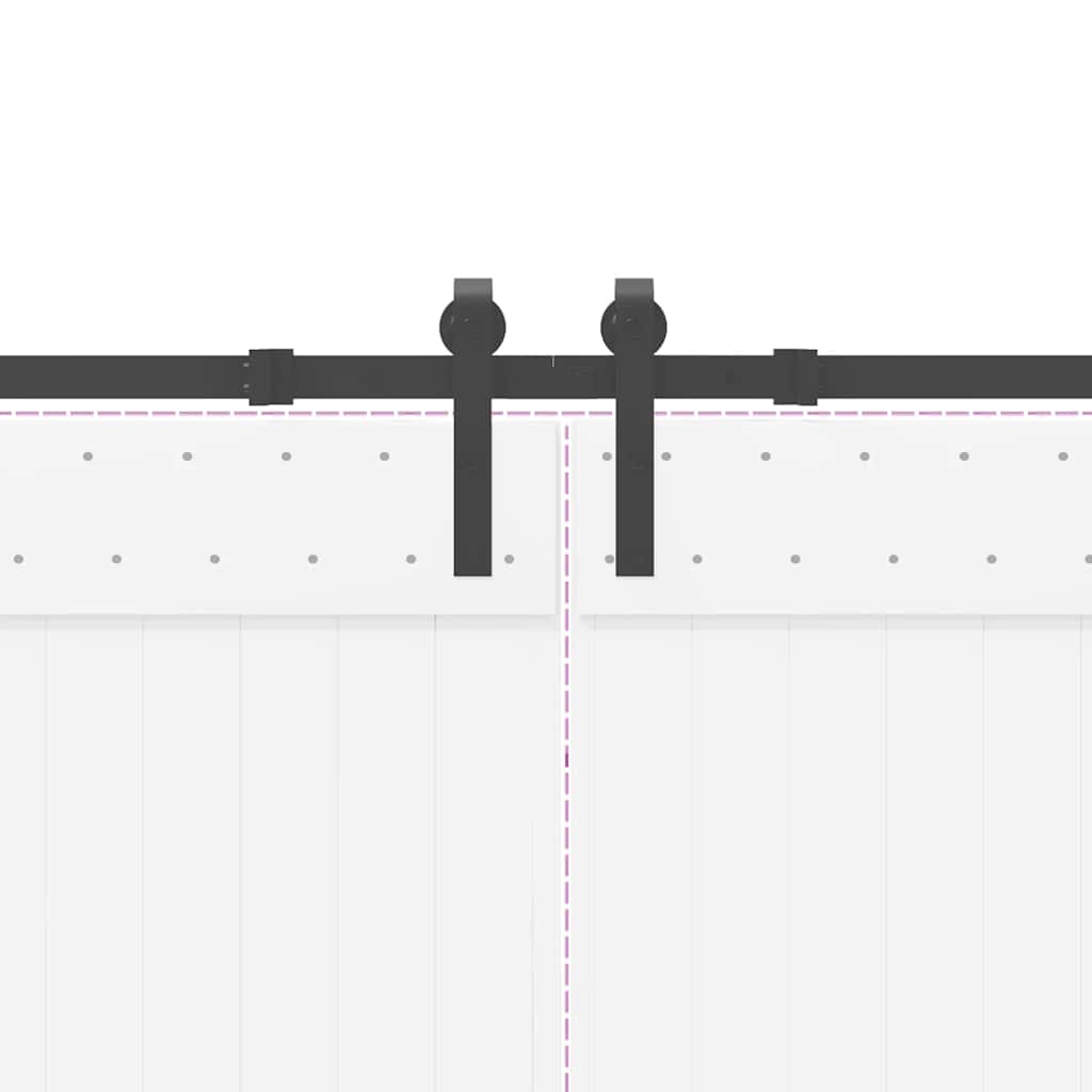 vidaXL Kit di Binari per Porte Scorrevoli 305 cm Acciaio Nero