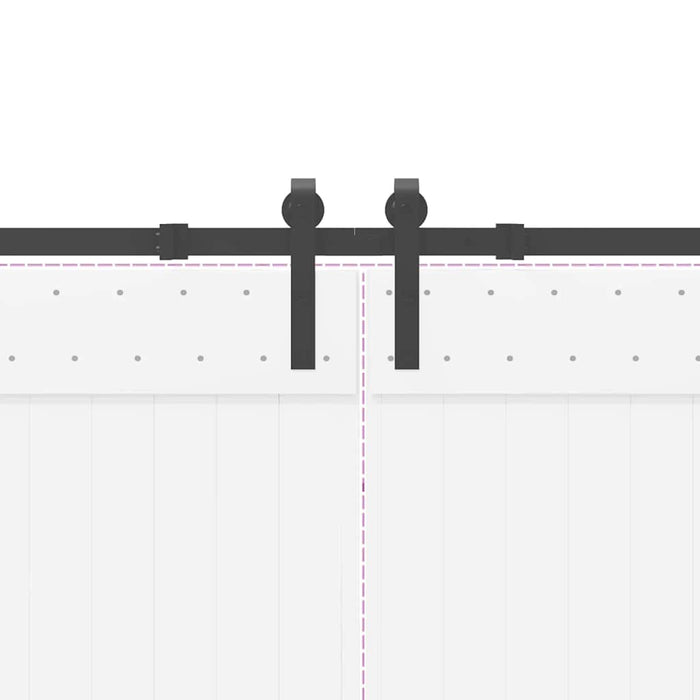 vidaXL Kit di Binari per Porte Scorrevoli 305 cm Acciaio Nero