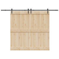 vidaXL Kit di Binari per Porte Scorrevoli 305 cm Acciaio Nero