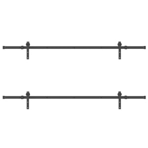 Kit di Binari per Porte Scorrevoli 427 cm Acciaio Nero 3295776